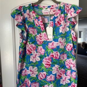 Wonderly Blue Floral Women's Blouse